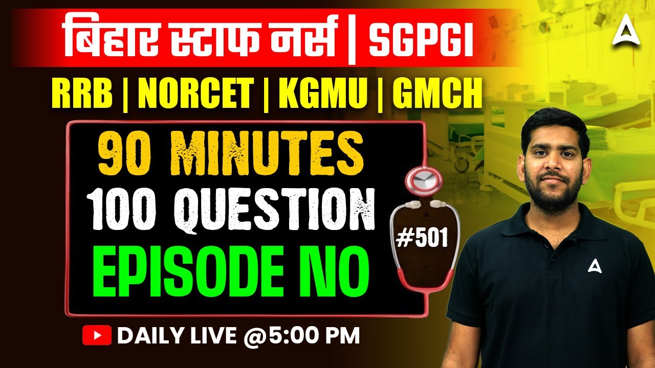 Bihar Staff Nurse 2025 MCQs | Most Important MCQs Questions for SGPGI, RRB, NORCET, GMCH, KGMU Exam