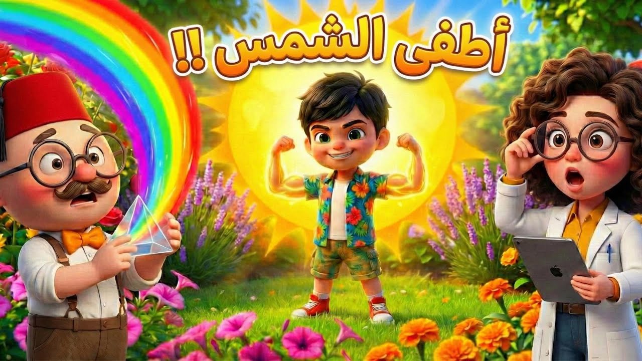 مغامرة آدم والشمس: تجربة قوس قزح 🌈 والبناء الضوئي (حلقة كاملة)