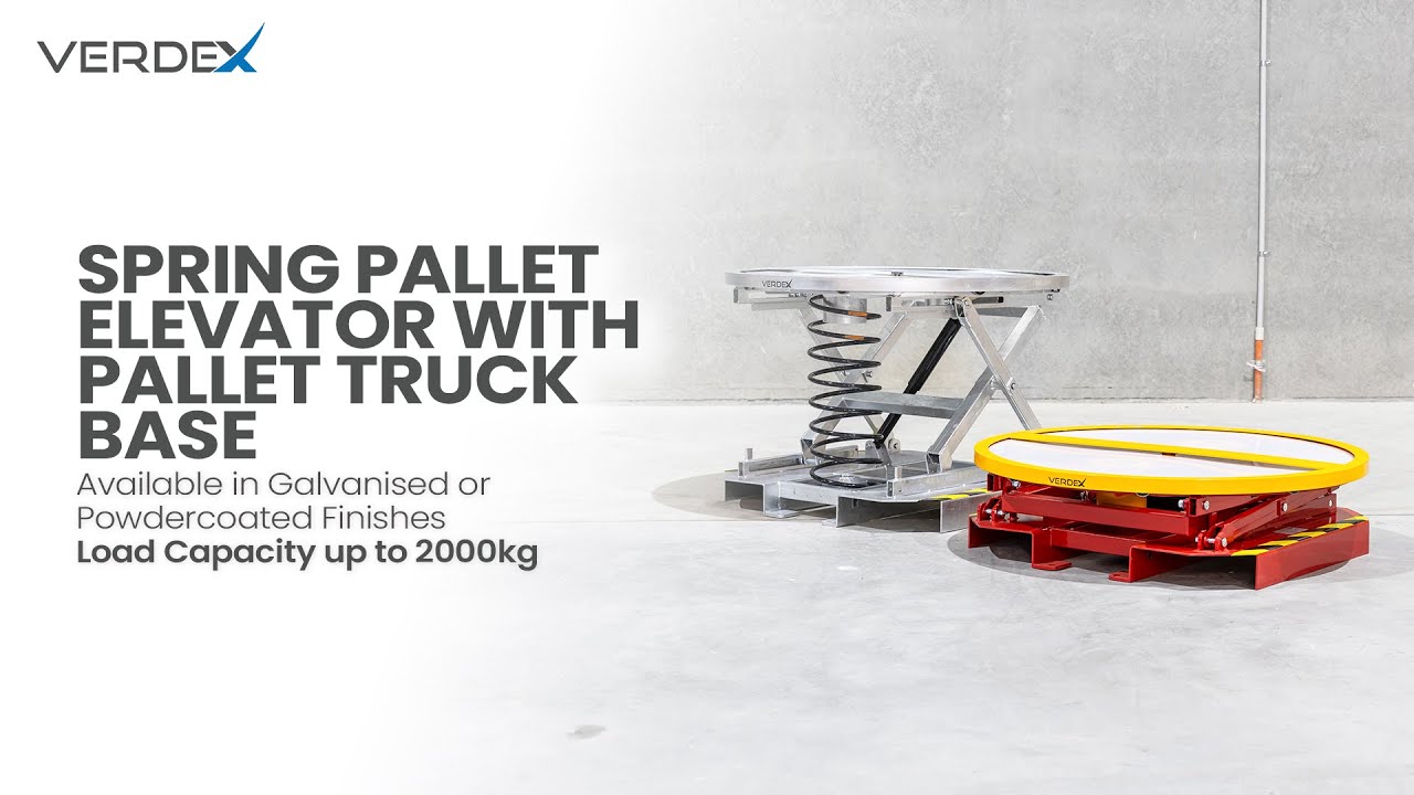 Spring Pallet Elevators with Pallet Truck Base by Verdex