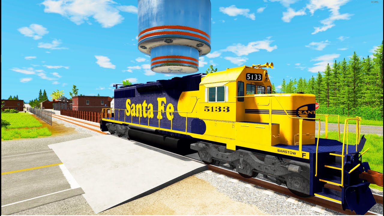 Metal Hydraulic Press vs Trains – BeamNG.Drive