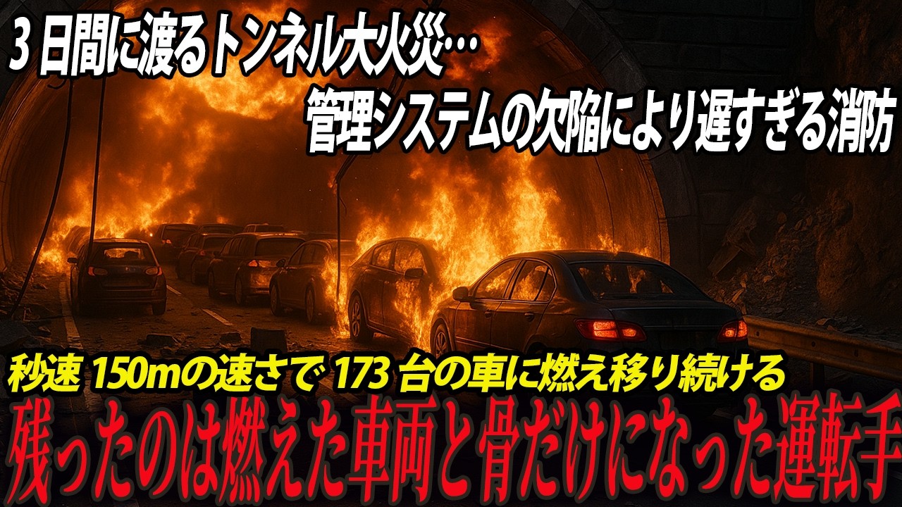 車内から聴こえる叫び声と燃え続ける173台の車。そして3日間燃え続け骨だけになった運転手たち…日本史上最悪の事故。あの日の「日本坂トンネル火災事故 」