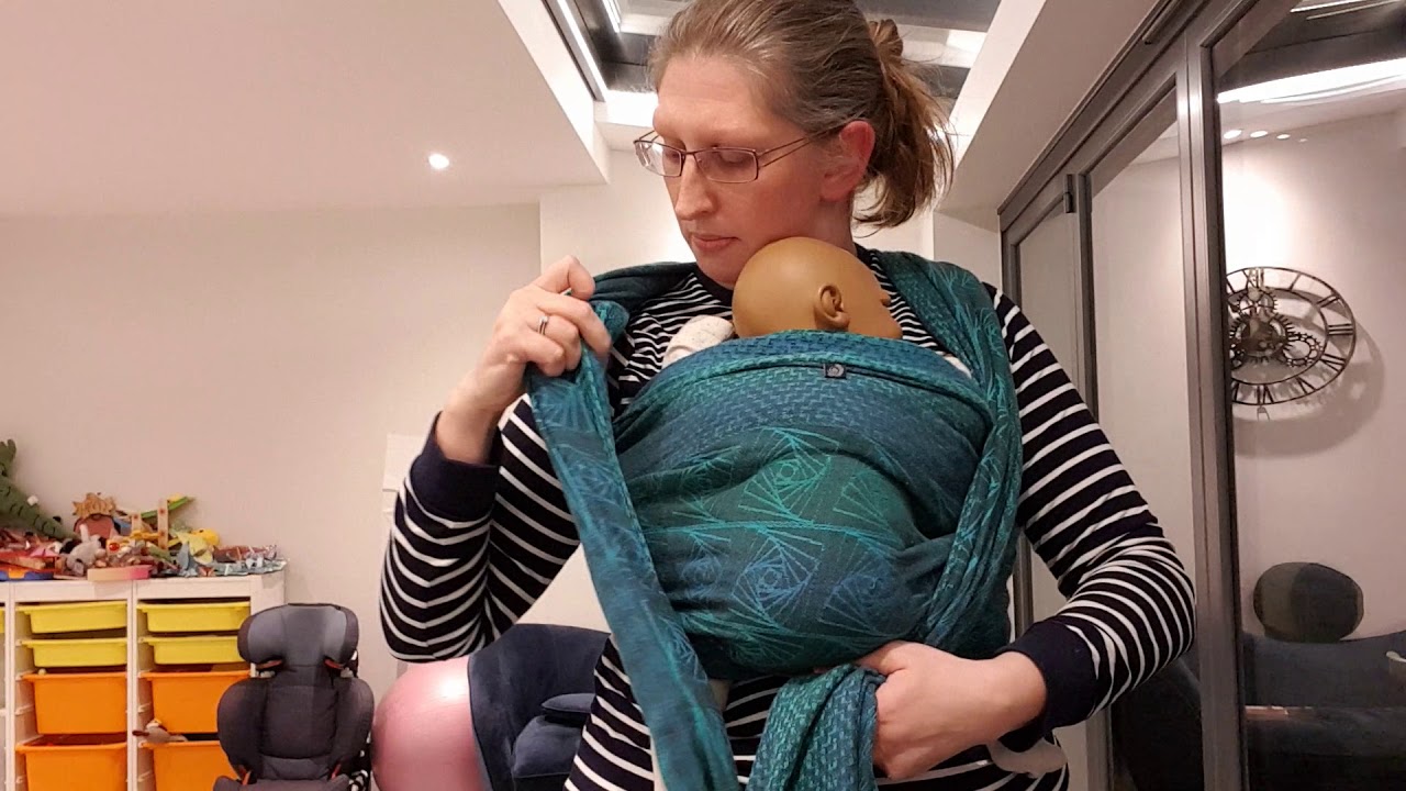 Front Wrap Cross Carry with a Long Woven Wrap