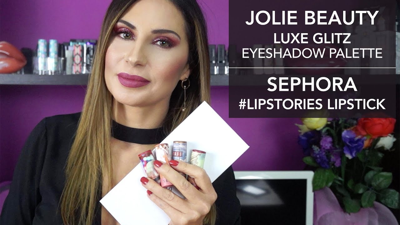 JOLIE BEAUTY LUXE GLITZ PALETTE + SEPHORA #LIPSTORIES LIPSTICK || LadyGlow