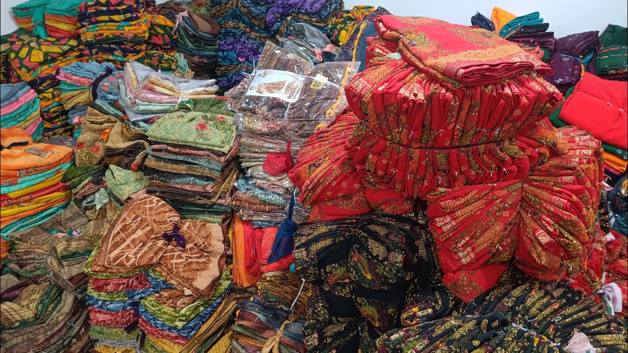 10 साडी 500 में | lot ka maal | Saree wholesale market in surat | Surat Saree Market | Saree