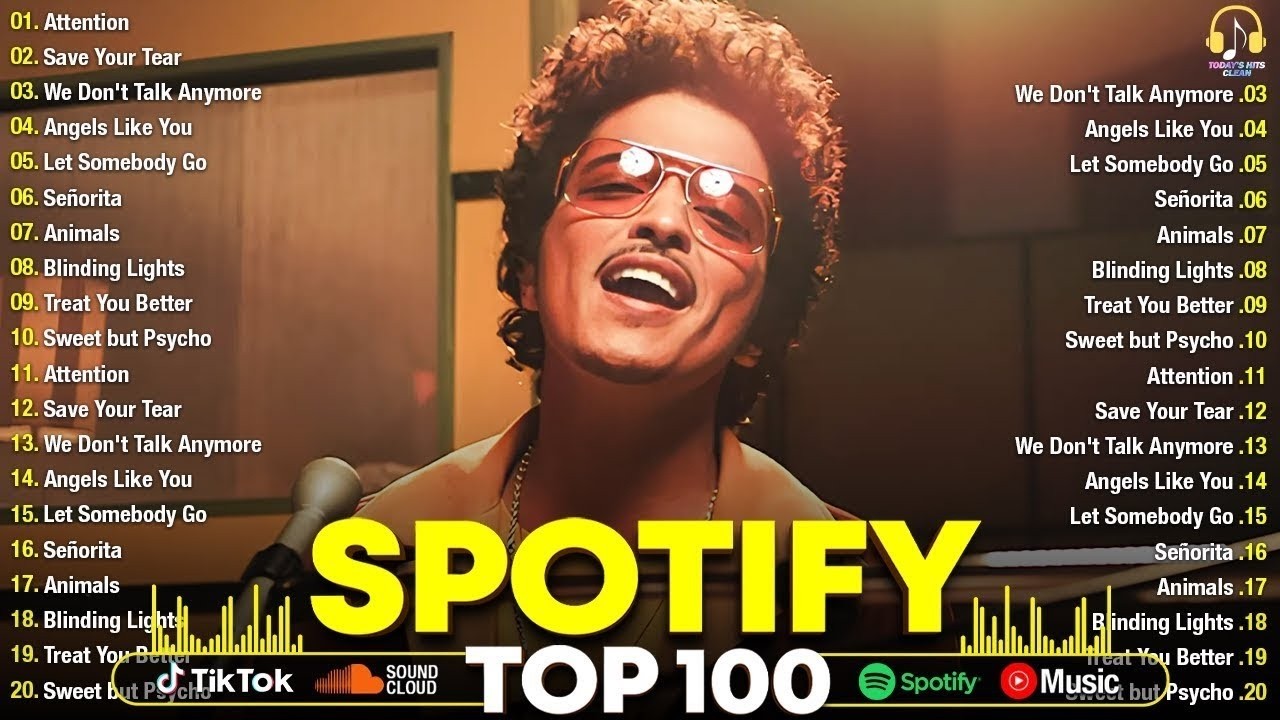 Bruno Mars, Adele, Ed Sheeran, Maroon 5, Dua Lipa, Rihanna, The Weeknd ❣ Billboard Top 50 This Week