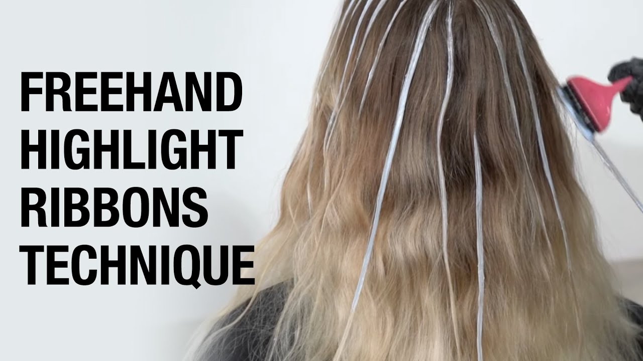 How to Freehand Paint Highlight Ribbons | Foil to Balayage Hair Color Transition | Kenra Color