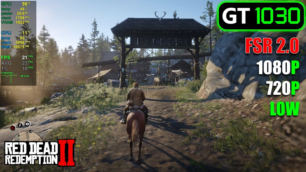 GT 1030 | Red Dead Redemption 2 + FSR 2.0 = Наконец-то играбельно?