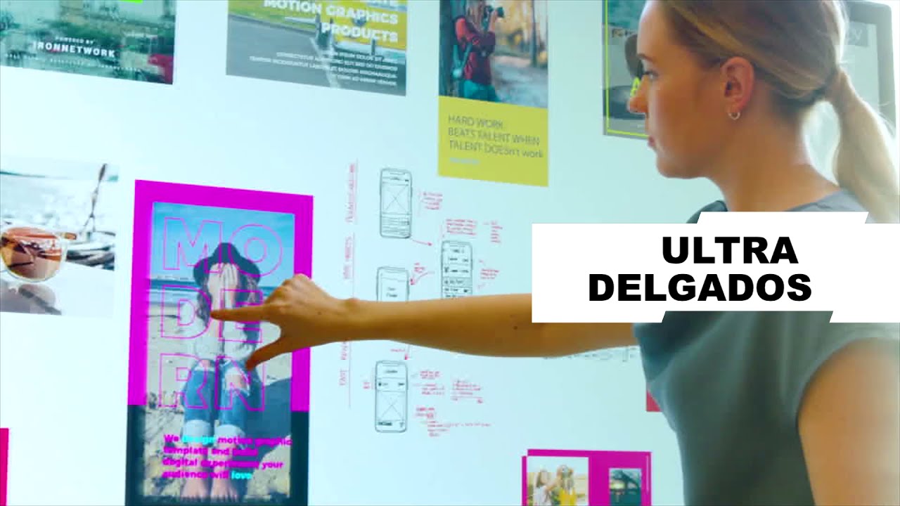 Monitores interactivos de MAXHUB con un concepto de dise&ntilde;o minimalista y ultradelgado.