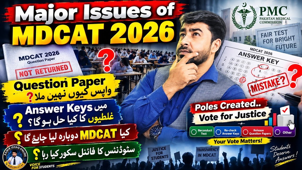MDCAT 2026 Major Issues EXPOSED! 🚨 Answer Key Errors, Missing Question Paper & Re-Test?
