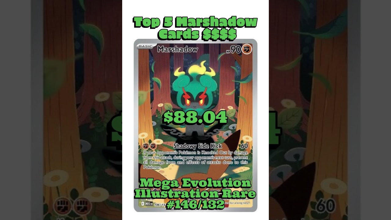 Top 5 Rarest & Most Expensive Marshadow Cards #pokemon #pokemoncards #pok&eacute;mon #top5 #tcg