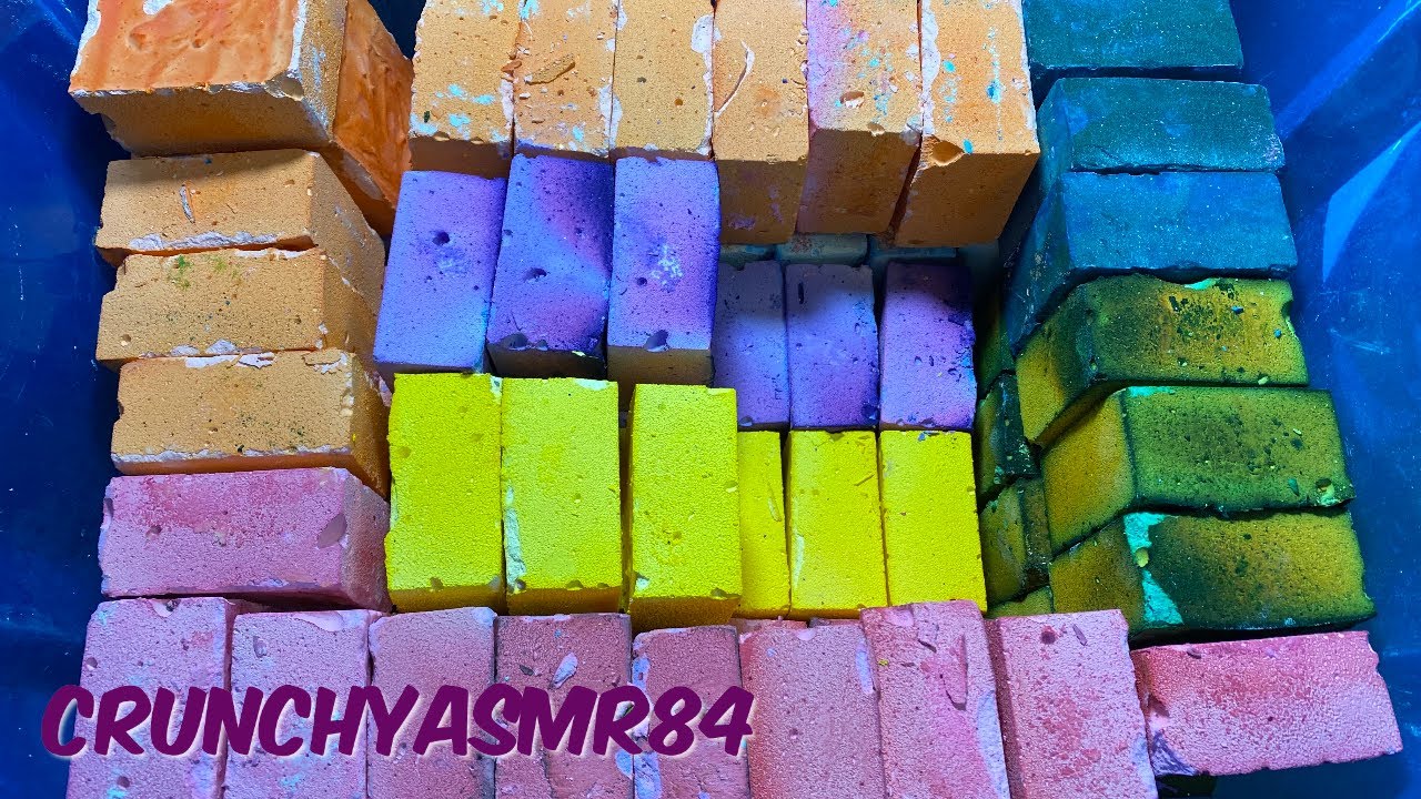 80 Coloful Gym Chalk Blocks | Sleep Aid | Oddly Satisfying | ASMR