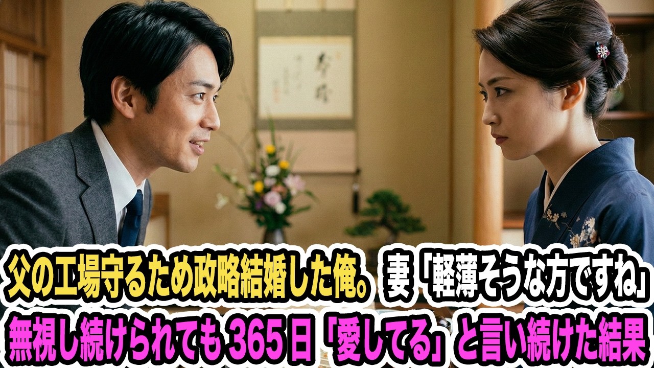 父の工場守るため政略結婚した俺。妻「軽薄そうな方ですね」無視し続けられても365日「愛してる」と言い続けた結果【感動する話】