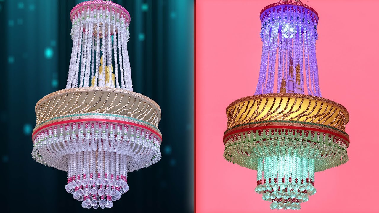 WOW !!! Amazing Pearl Chandelier Making at home || Home Decoration Idea || Jhumar Making