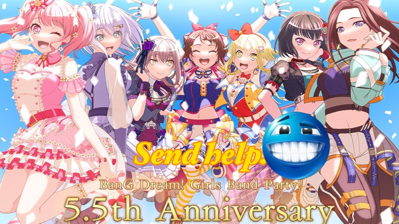 Bandori 5.5 anniversary pulls!!