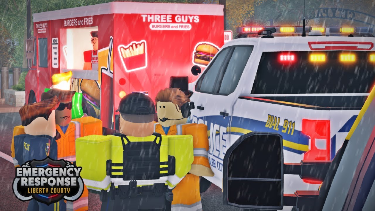 Food Truck Breaks Down in Thunderstorm.. We Got an LEO Escort! | #police ROBLOX Roleplay
