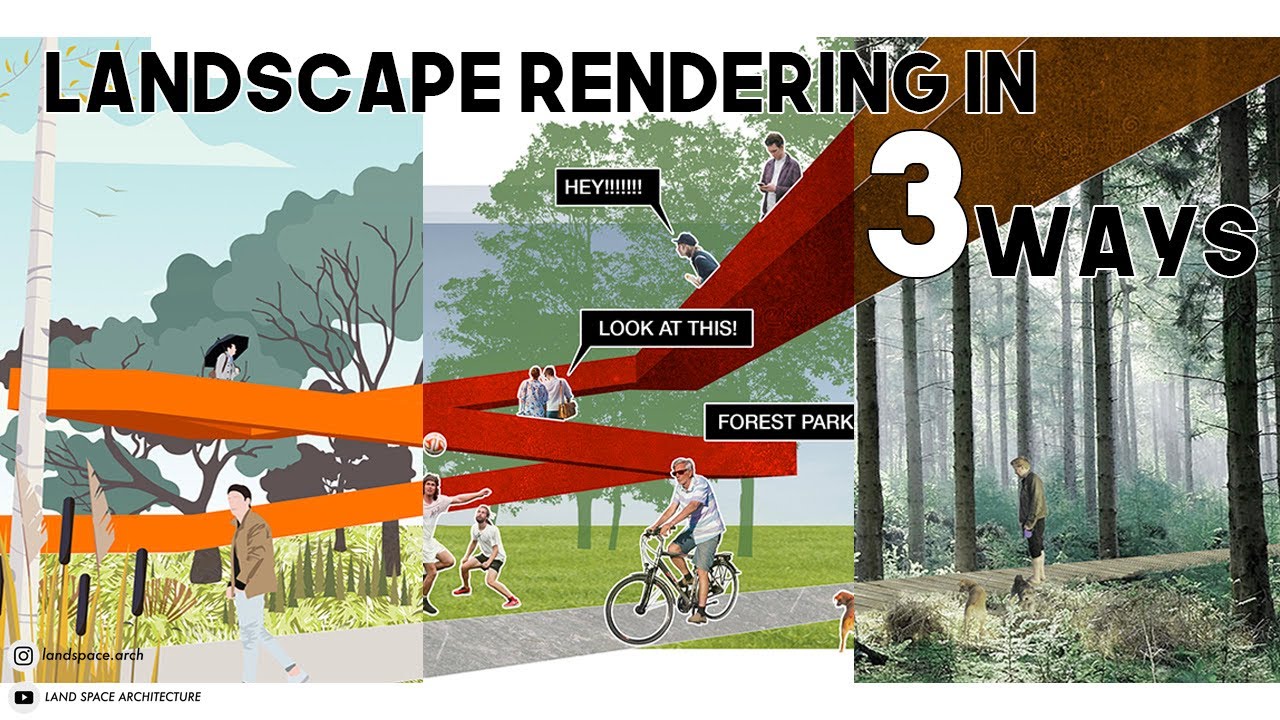 3 WAYS to render landscape design in Photoshop