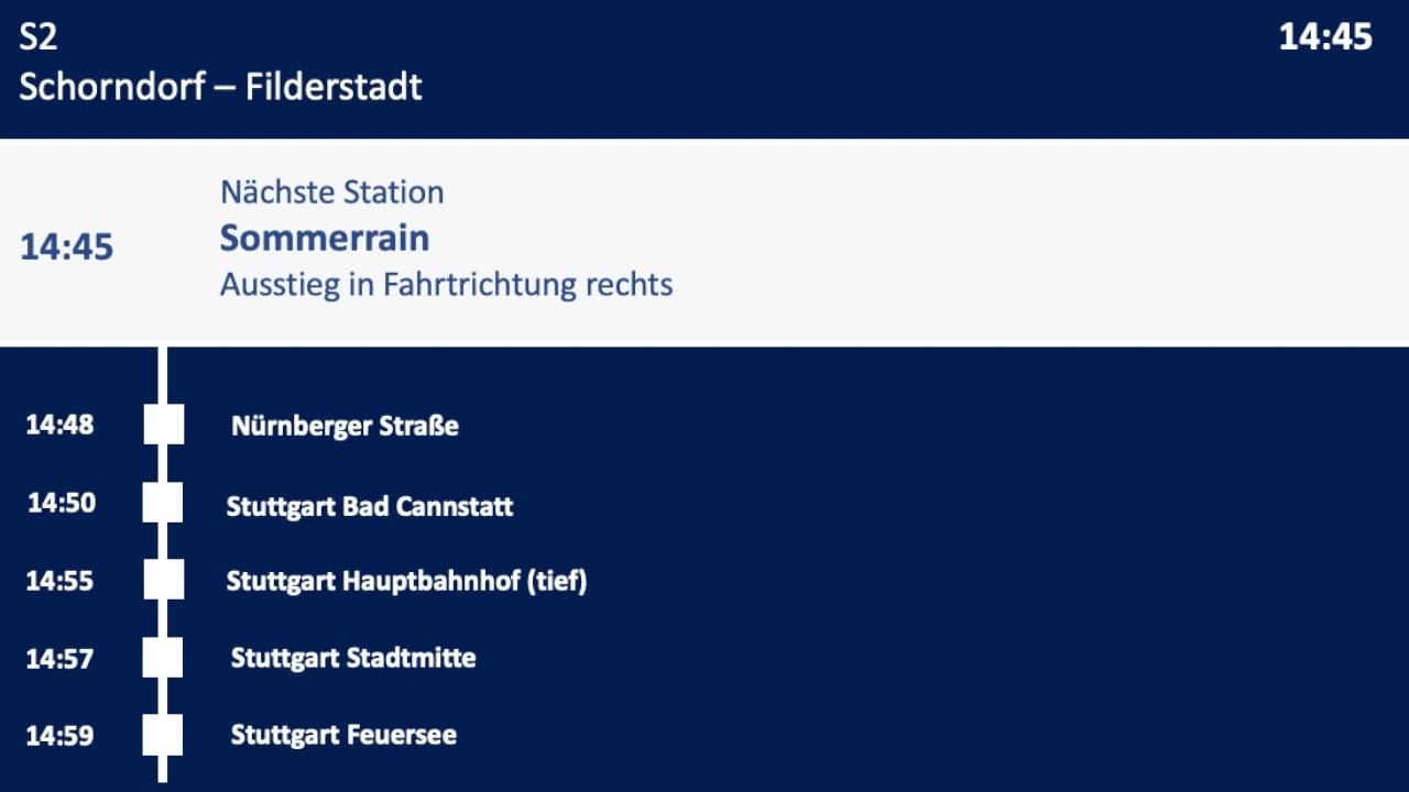 [S-Bahn Stuttgart] Ansagen S2 Schorndorf - Filderstadt
