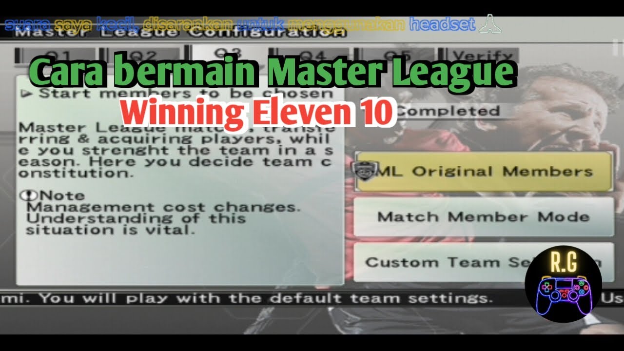 Tutorial cara bermain Master League Winning Eleven PS2
