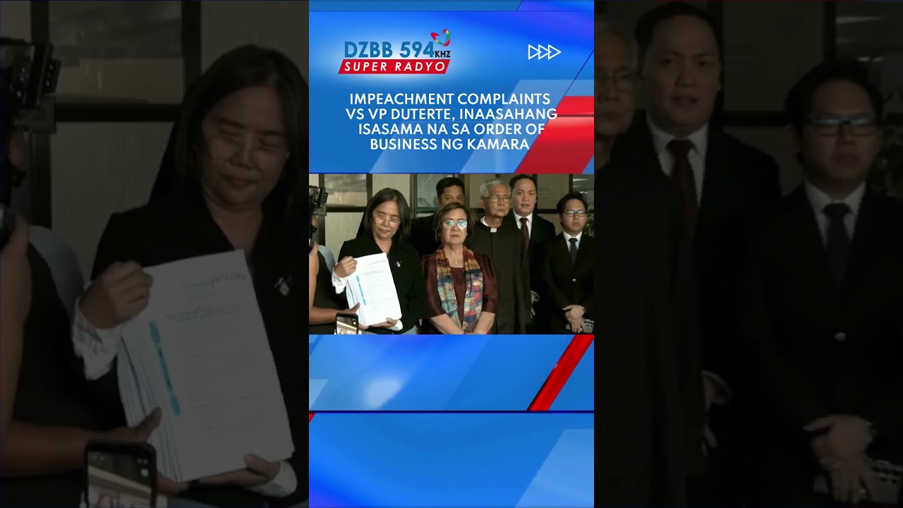 Impeachment complaints vs VP Duterte, inaasahang isasama na sa order of business ng Kamara