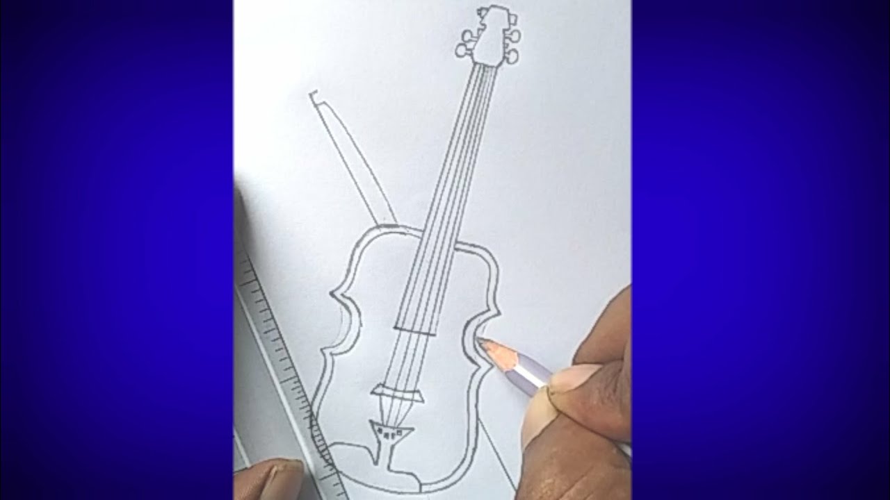 #violin #music_instruments #drawing || how to draw violin || esey draw of violin