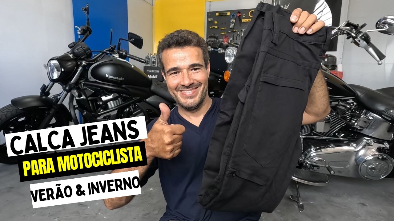 CALÇA JEANS MOTOCICLISTA SERVE PARA VERÃO E INVERNO COM PROTEÇÃO JOELHO E QUADRIL