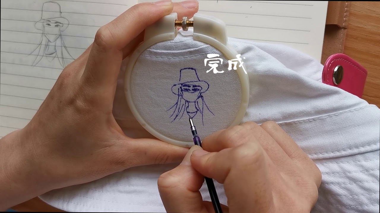 【手工刺绣】渔夫帽上的自画像/独一无二的渔夫帽