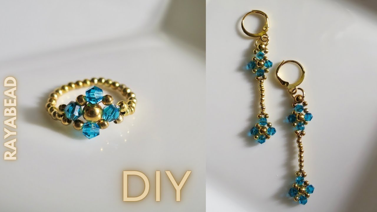 Easy beaded Earrings & Ring tutorial | DIY handmade Jewelry for beginners