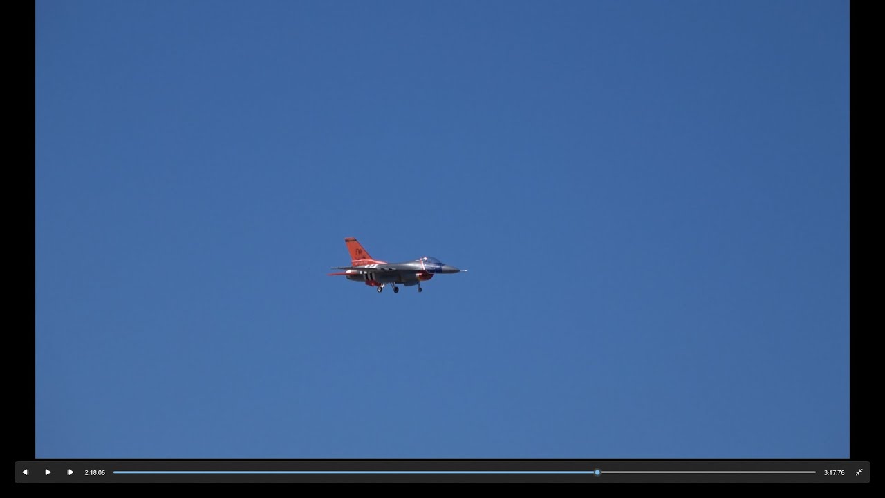 My Pilot RC F-16 1/8 scale turbine jet 1st flight Coachella jet jam 2023