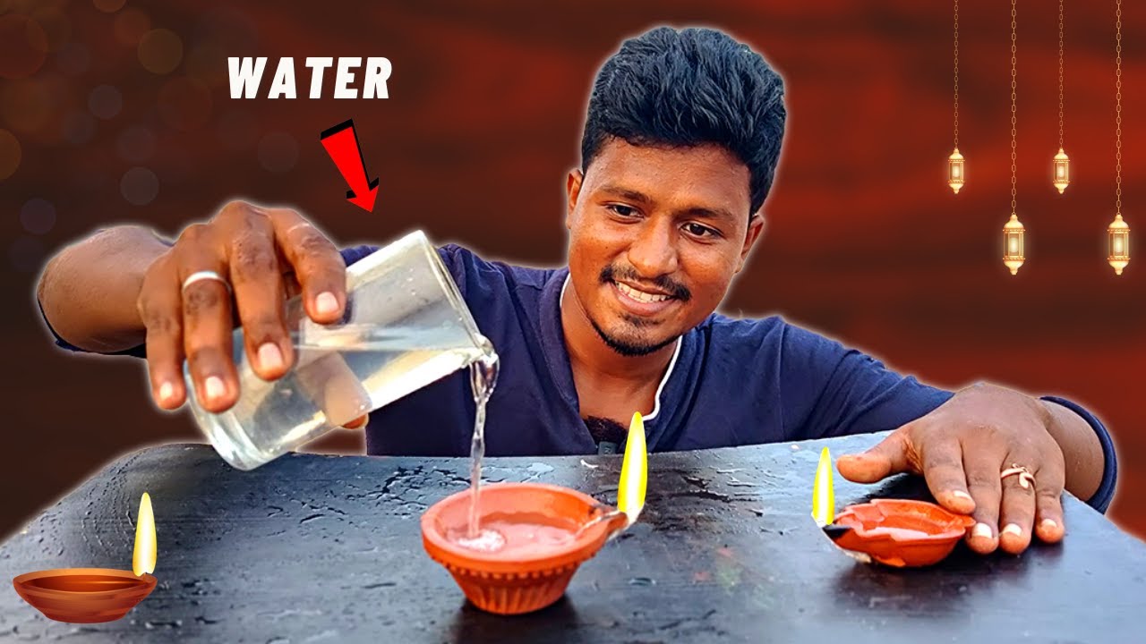 என்னது! தண்ணி ஊத்துனா இந்த விளக்கு எரியுமா! 🪔 | Water Lamp Making at Home | Karthigai Deepam Special