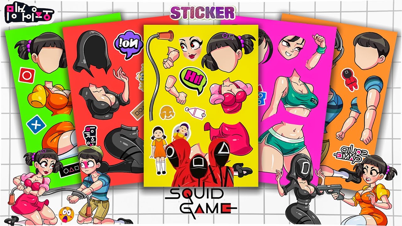 Oddly Satisfying ASMR Sticker Book Transformation! 🦑 Squid Game Challenges Makeover #166