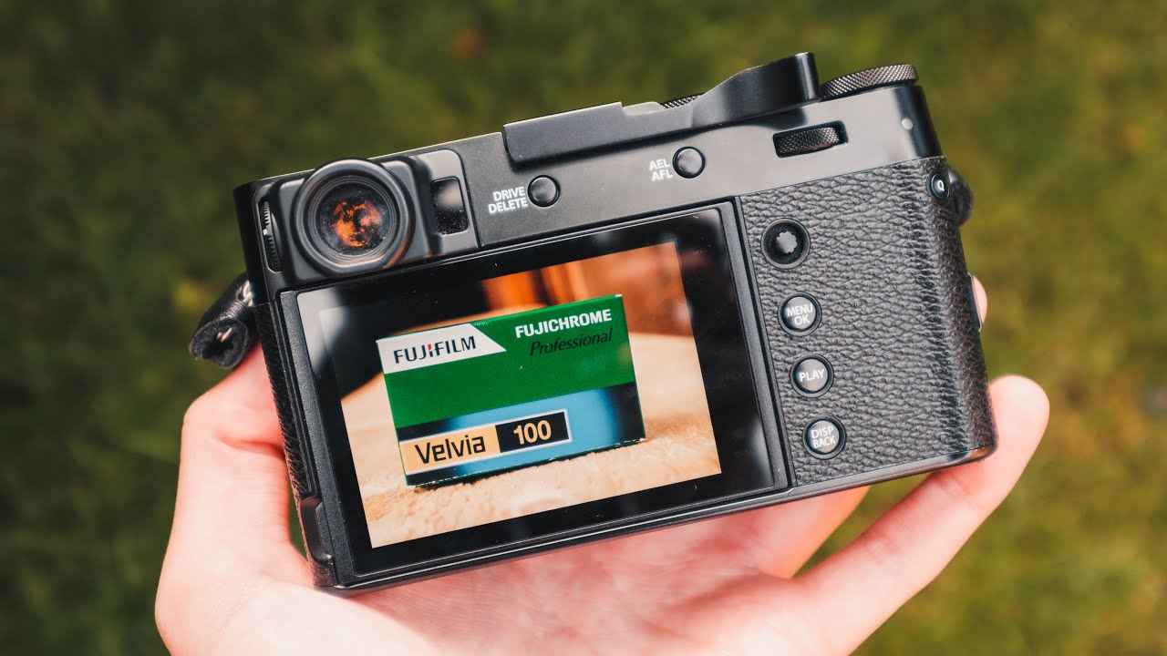 Симуляция FUJIFILM X100V против реальной FUJI VELVIA 100