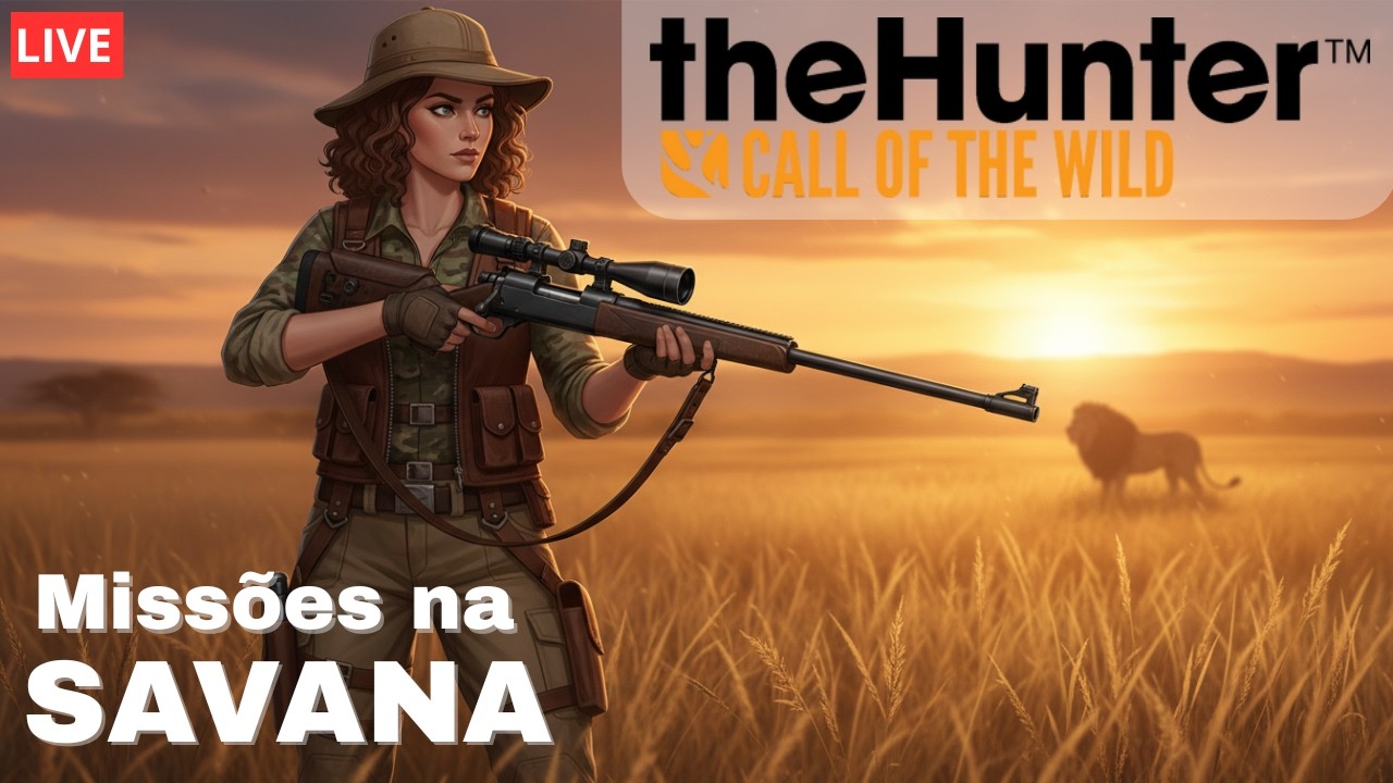 MISSÕES NA SAVANA AFRICANA 🦁 | theHunter Call of the Wild LIVE | Senhora Valente