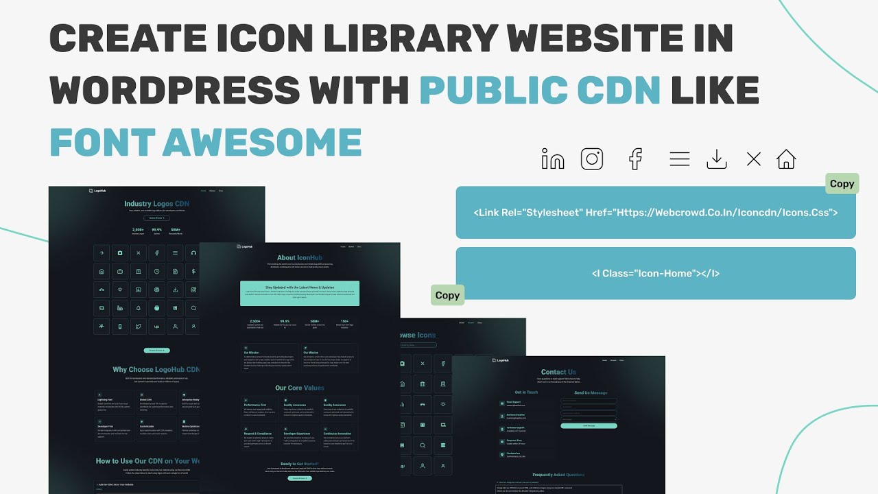 Create Icon Library Website In Wordpress with Public CDN | Wordpress Tutorial | 2025
