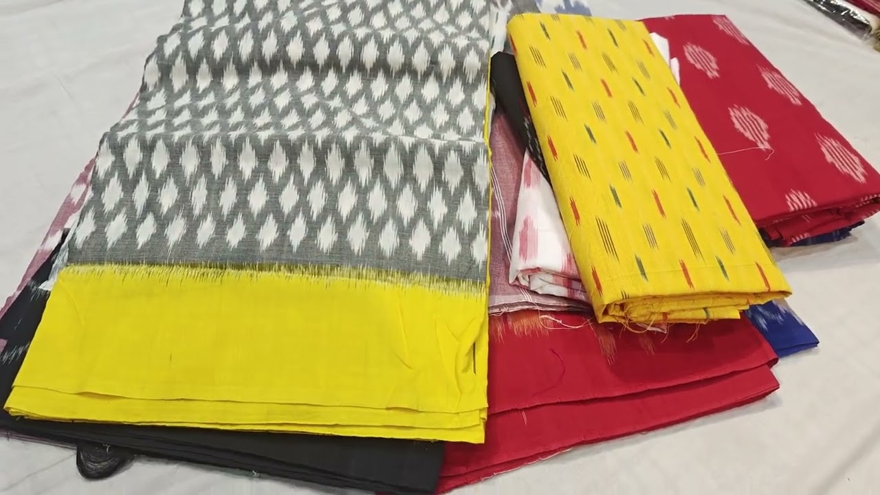Pochampally handloom mercised cotton sarees double ikKat mercised cotton sarees 