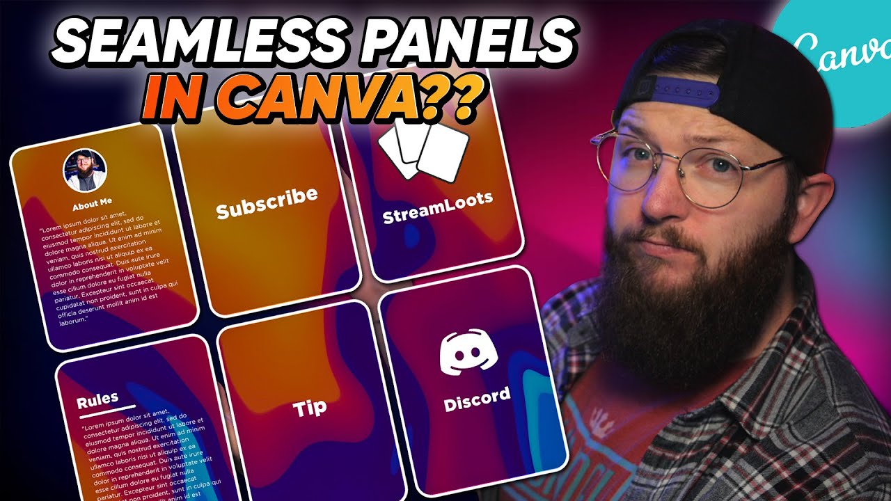 БЕСПЛАТНЫЕ бесшовные панели Twitch, созданные в Canva! [Руководство по Canva для стримеров]