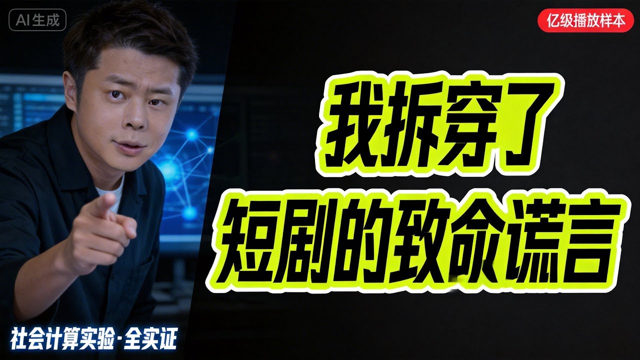 100部短剧实证：爽感剧情正在降低你对真实关系的耐受力#短剧 #社会计算实验 #社会网络分析 #社交心理学 #短剧底层逻辑