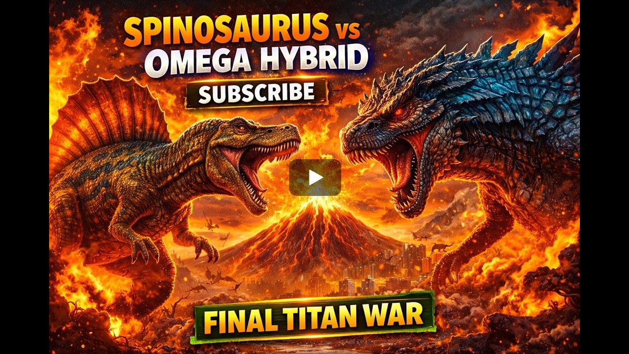 Spinosaurus vs Omega Hybrid – The Ultimate Dinosaur War | Volcano Island Monster Battle (Full Movie)