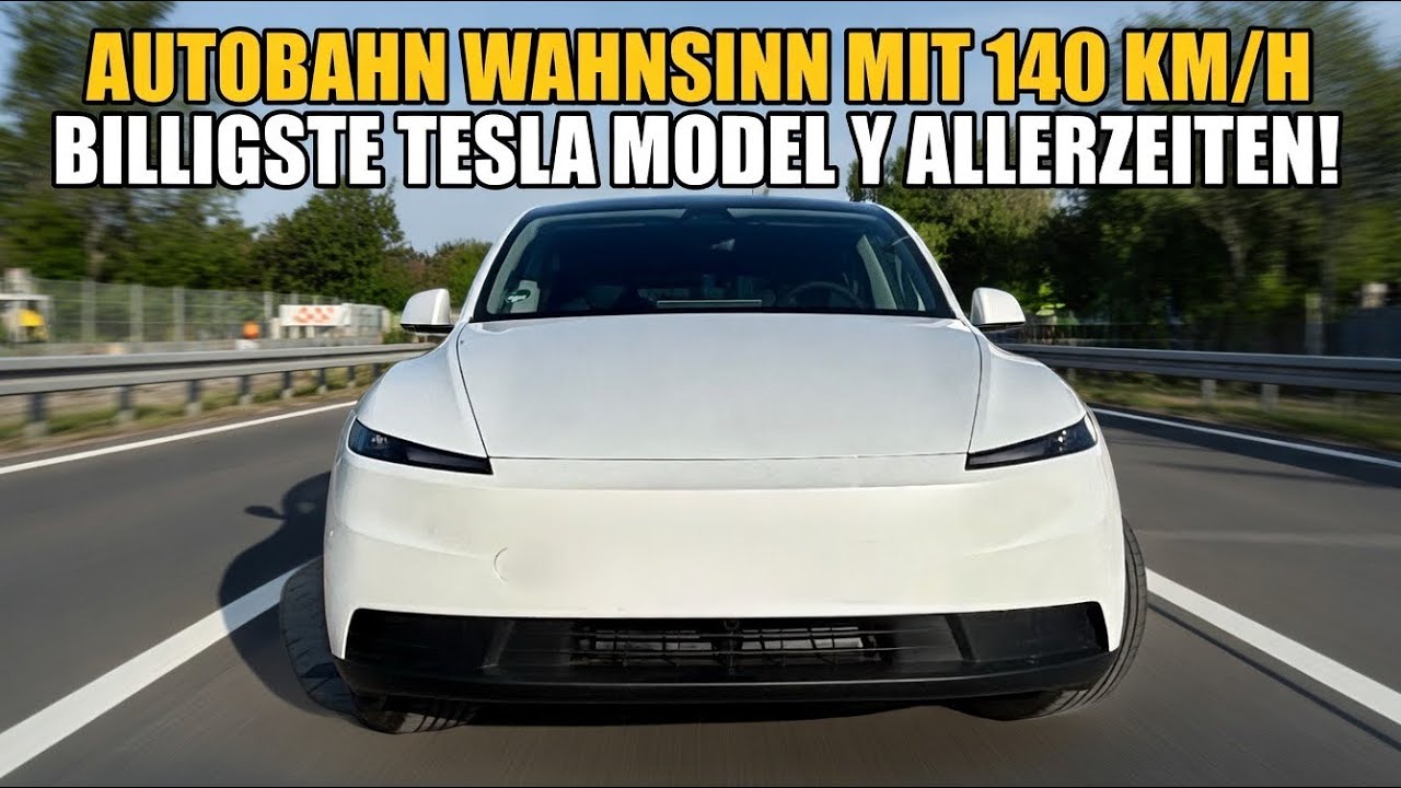 Autobahn Wahnsinn mit 140 KM/h ! Billigste Tesla Model Y Allerzeiten!