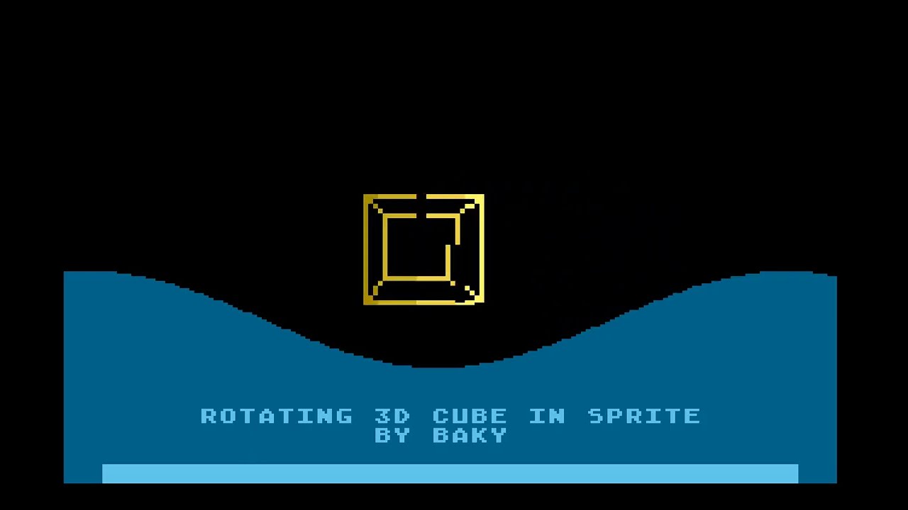 Rotating 3D Cube in a Sprite, Atari Turbo Basic XL