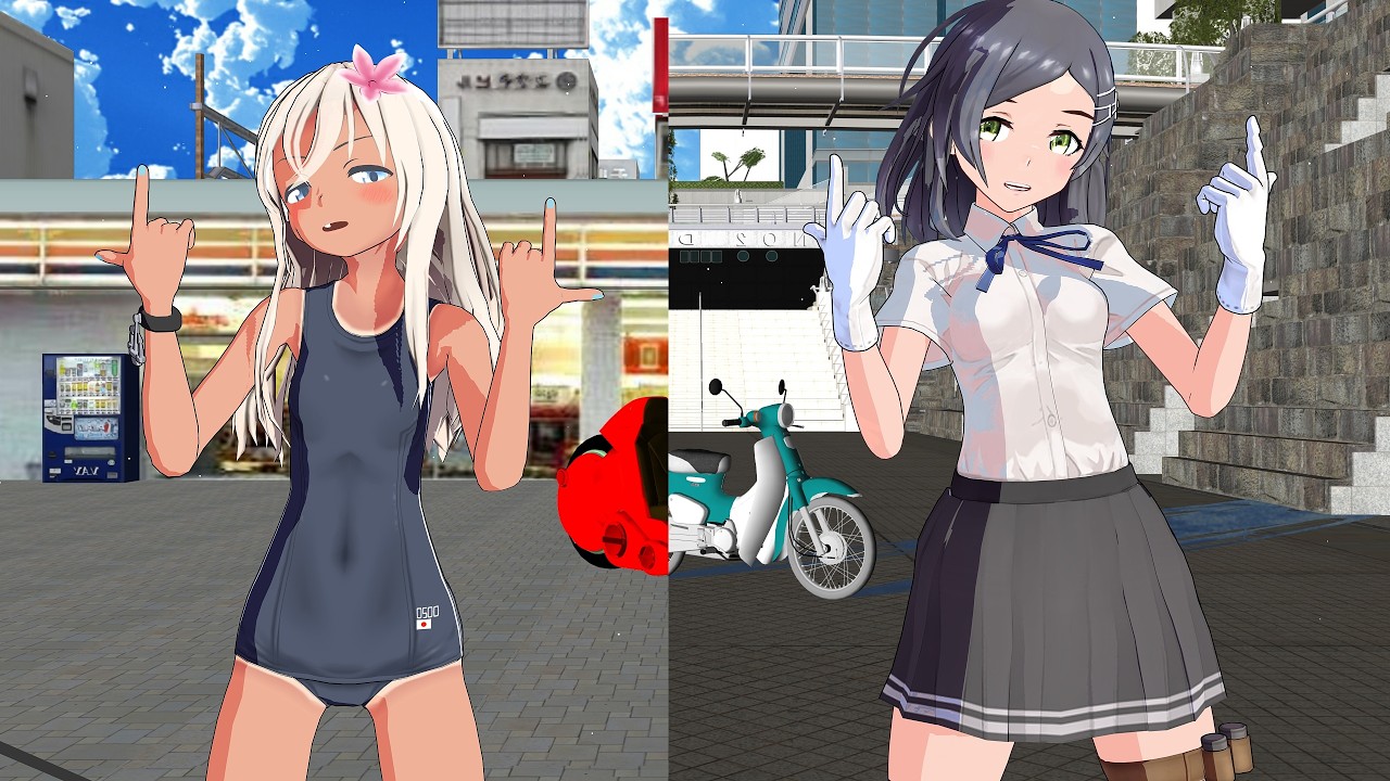 【MMD艦これ】LADY CRAZY【黒潮ちゃん・ろーちゃん】2画面っぽいけど1画面（詐欺）