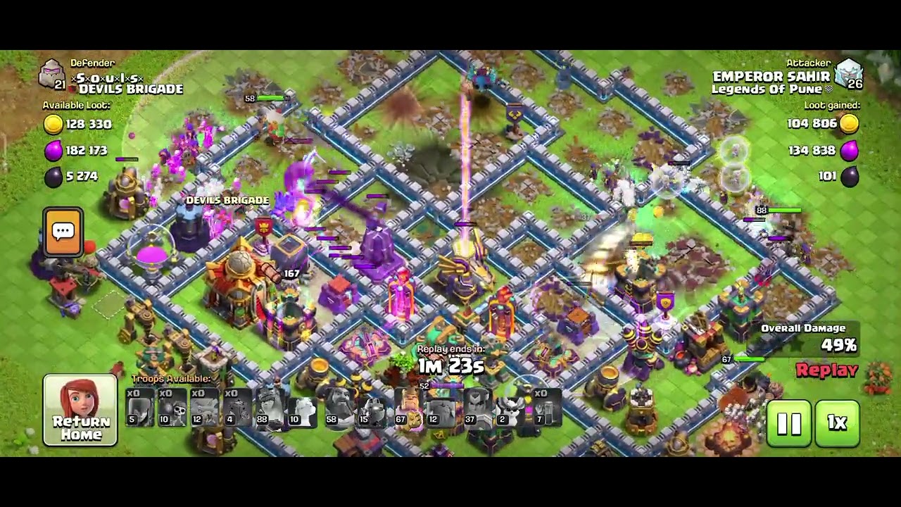 SPAM ATTACK l COC l 22 WITCHES l 11 SKELETON SPELL l SPAM l 100 percent 