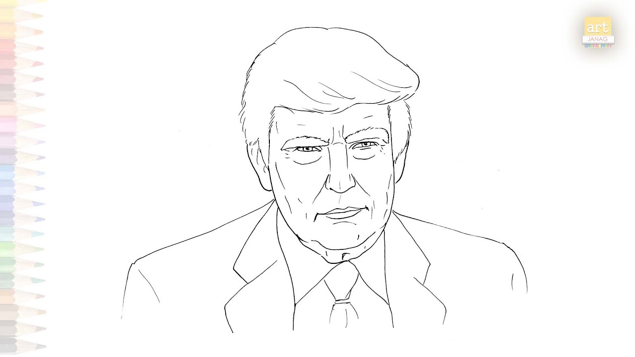 Donald Trump drawing sketches | Portrait Art | How to draw Donald Trump step by step | #artjanag