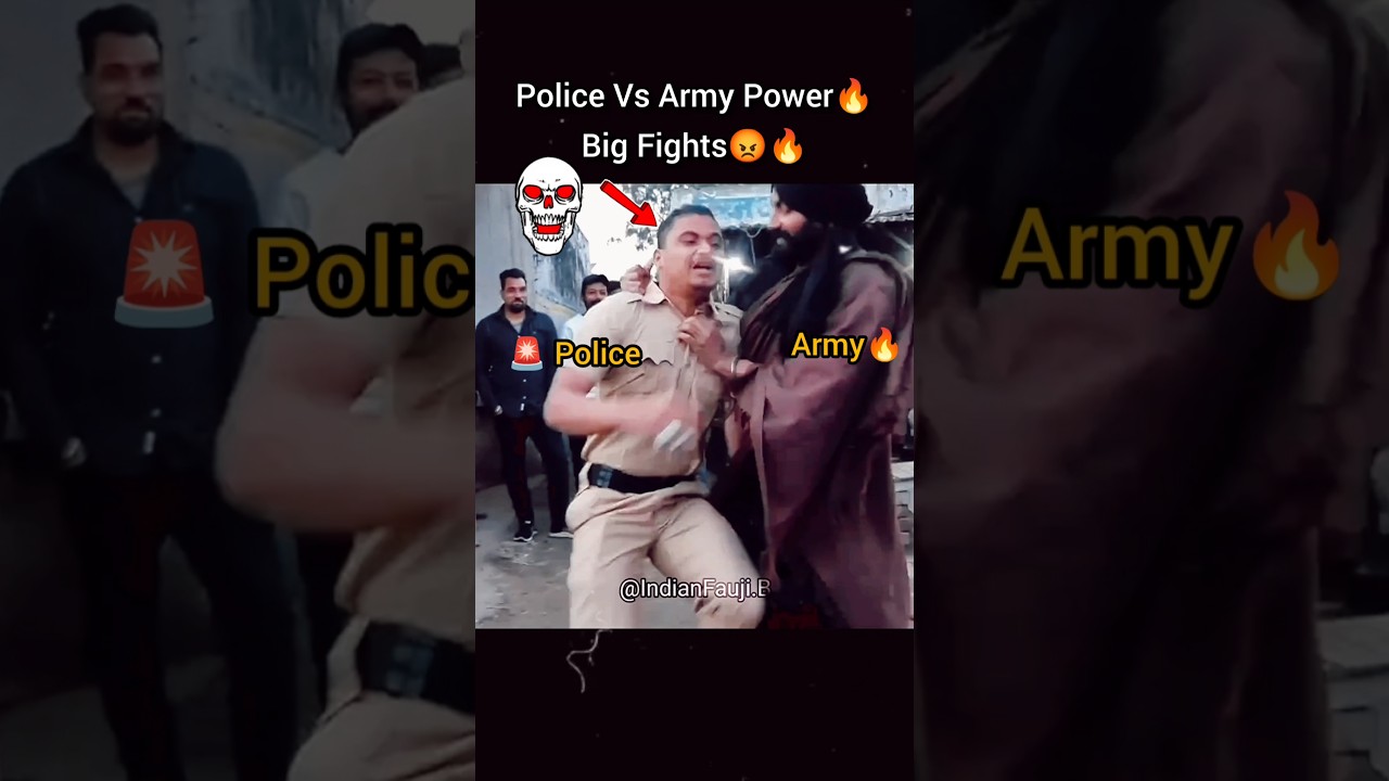 Police Vs Army Power of Big Fights🔥😡☠️⚔️ #army #police #fight #power #indianarmy #military #viral