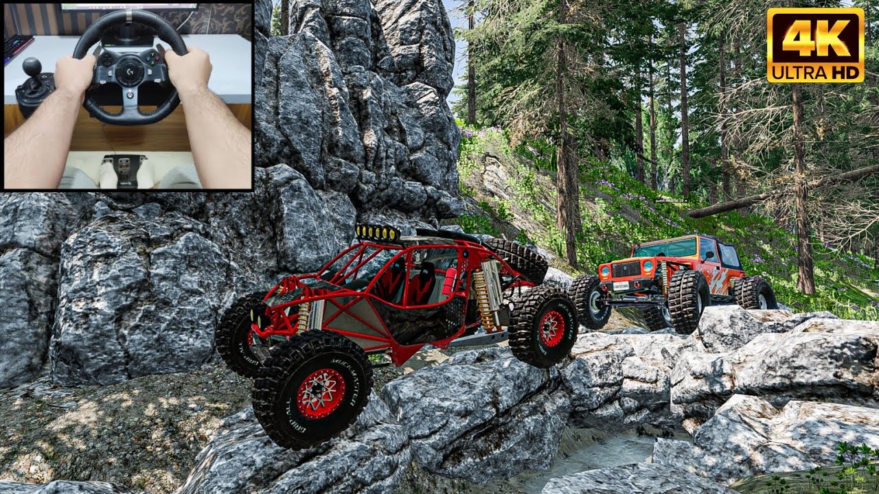 Realistic Rock Crawling | BeamNG Drive | Steering Wheel gameplay