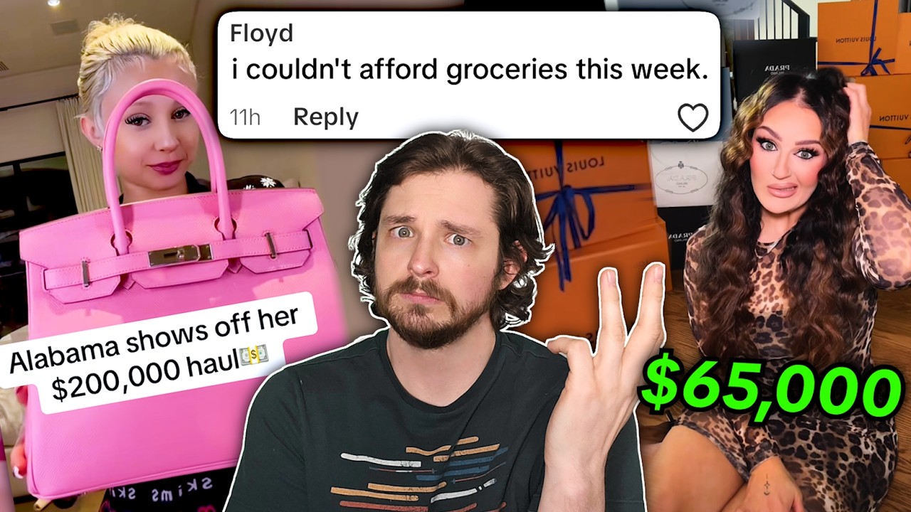 Rich Influencer Hauls during Economic Collapse.