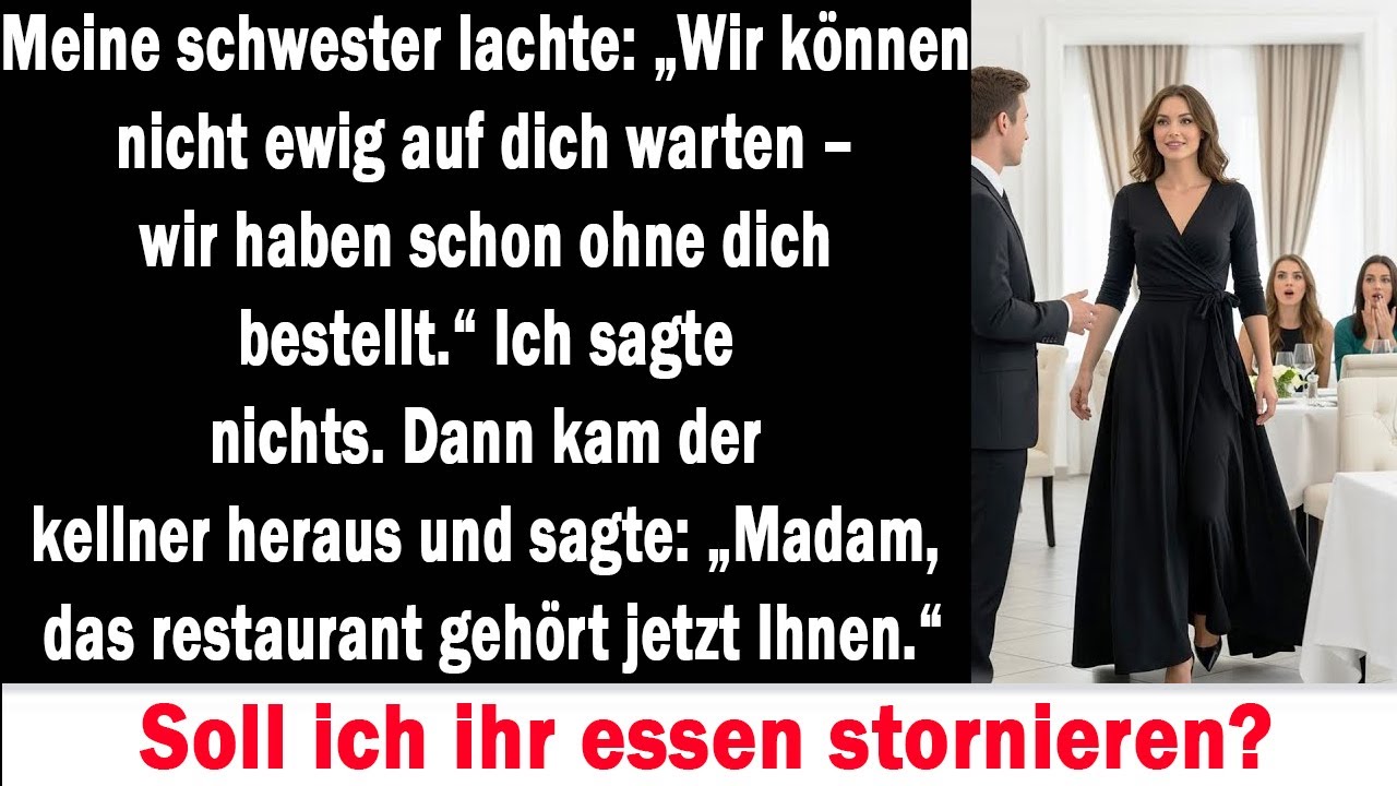 Meine familie bestellte ohne mich – dann erklärte der kellner, dass ich ihr chef bin