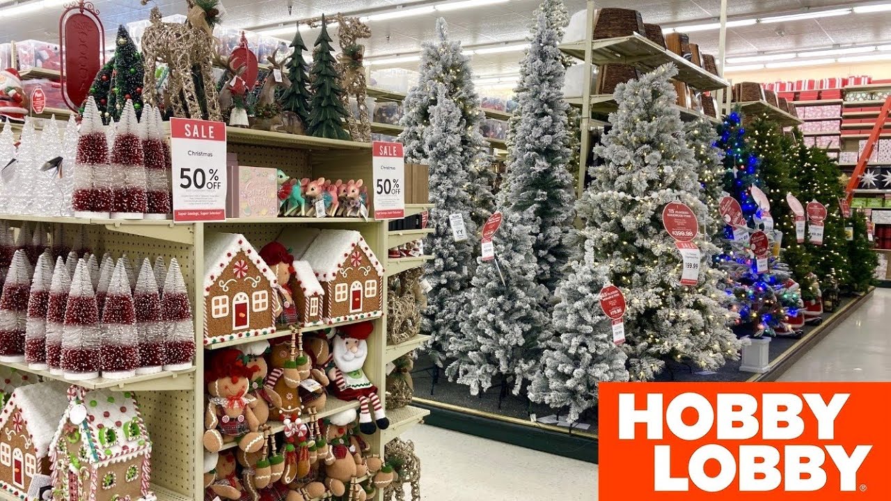 HOBBY LOBBY CHRISTMAS DECORATIONS CHRISTMAS TREES ORNAMENTS SHOP WITH ME SHOPPING STORE WALK THROUGH