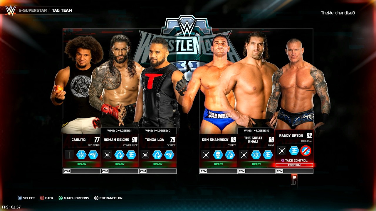 Team Roman Reigns Vs Team Great Khali WWE 2K25 Vertical live