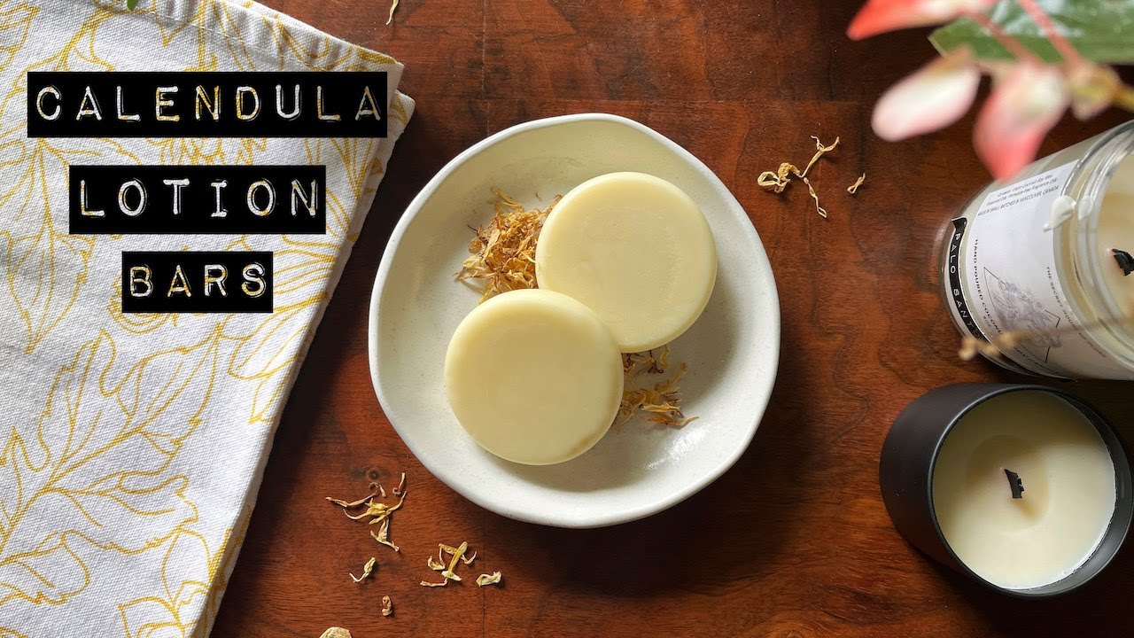 Make a homemade Calendula lotion bar with me | Natural skincare recipes | DIY self care