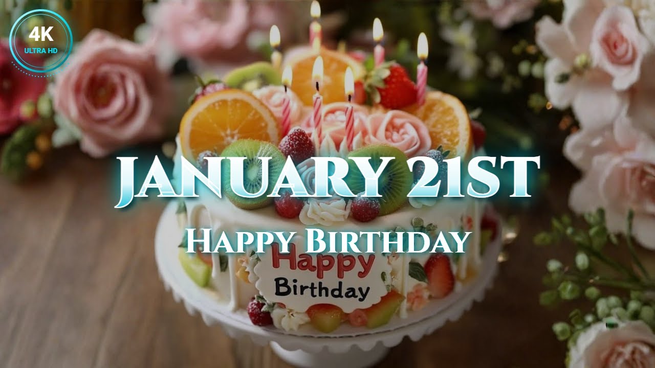 Happy Birthday January 21st 🎂 Acoustic Guitar Song (4K Ultra HD)
